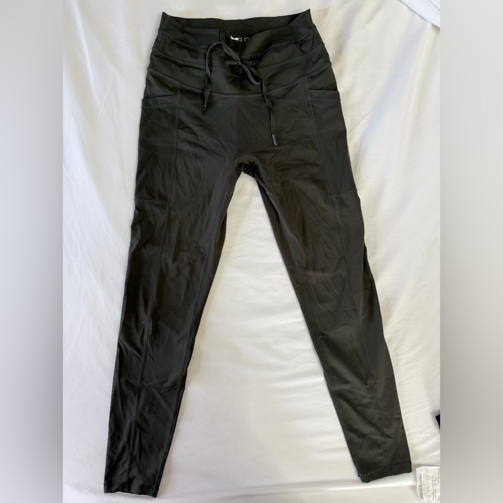 Black Drawstring Active Leggings